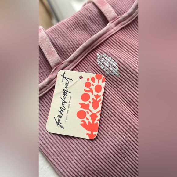 Free People Movement, Pink Ruffled Strap Crop Top, XS/S - Picture 3 of 5